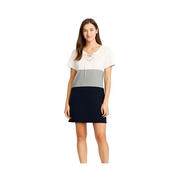 Tommy Hilfiger Colorblock Lace-Up Tunic Dress Size XL
